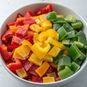 Morrón tricolor en paquetes de 400g