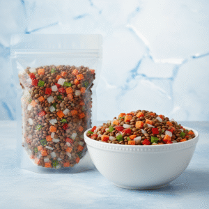 Mix lentejas por kilo (lentejas, cebolla cubeteada, zanahoria y pimiento)