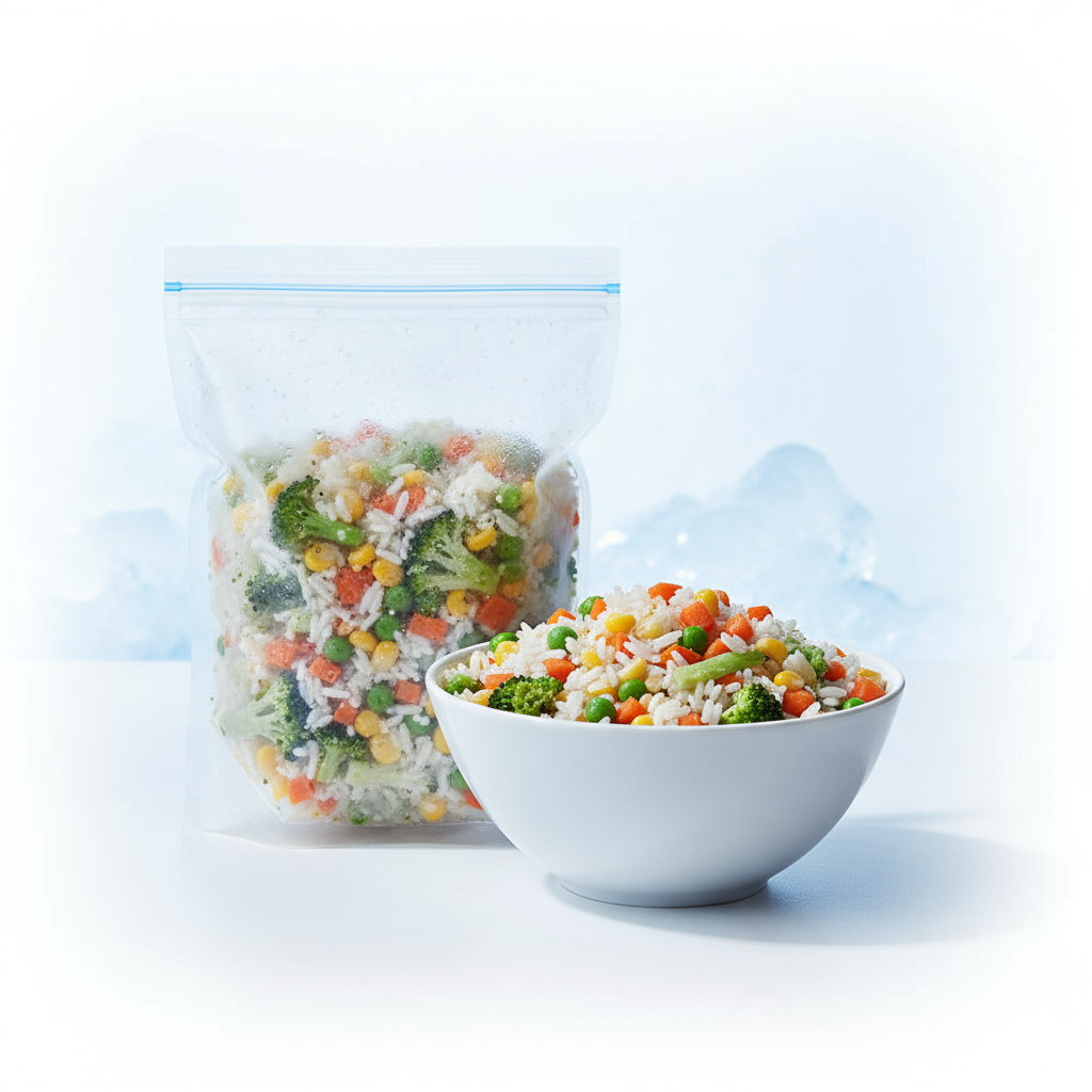 Wok de arroz por kilo (Arroz, brócoli, zanahoria, maíz y arvejas)